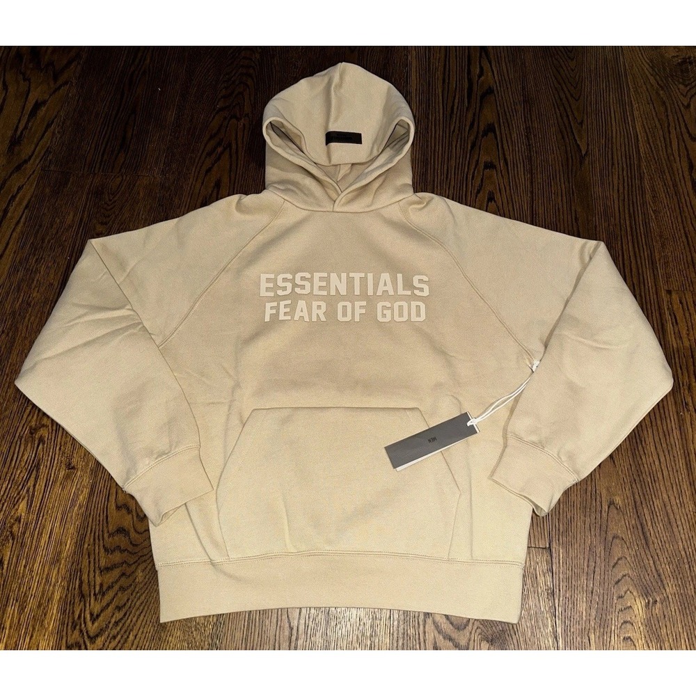 Authentic Essentials Fear Of God Sand Hoodie‎ XS NWT *STAIN*